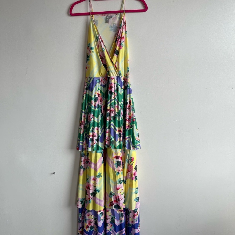 ASOS TIERED RAINBOW FARM RIO Floral Halter Maxi Dress 4 small RARE SOLD OUT